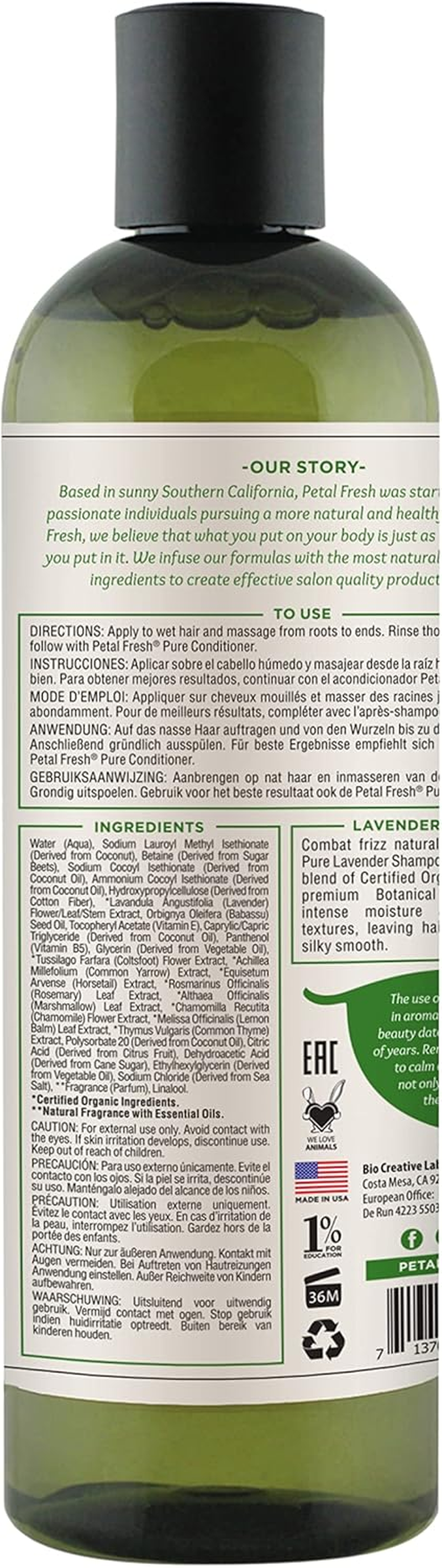 Petal Fresh Pure anti Frizz Lavender Shampoo 350Ml