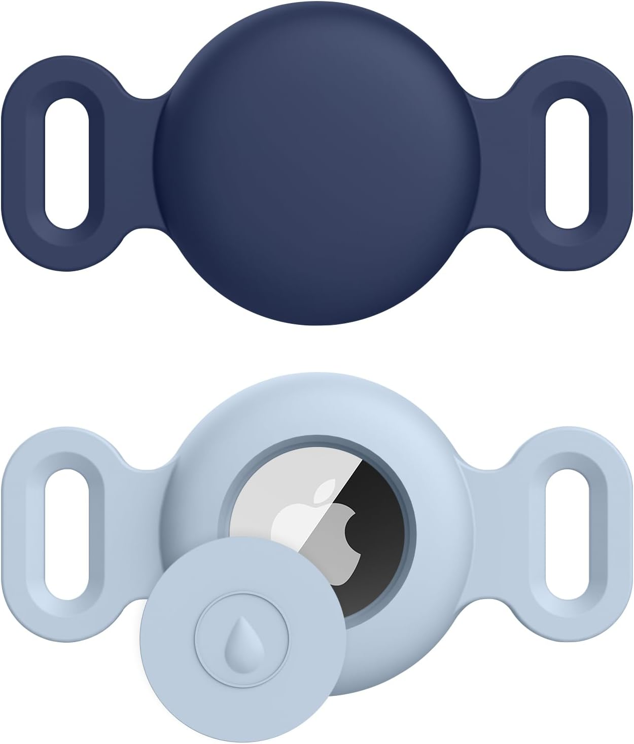 2-Pack Case for Apple Airtag Holder Dog Cat Collar, Silicone Protective Cat Dog Collar Airtag Holder, Pet GPS Tracker Collar Holder image number 1