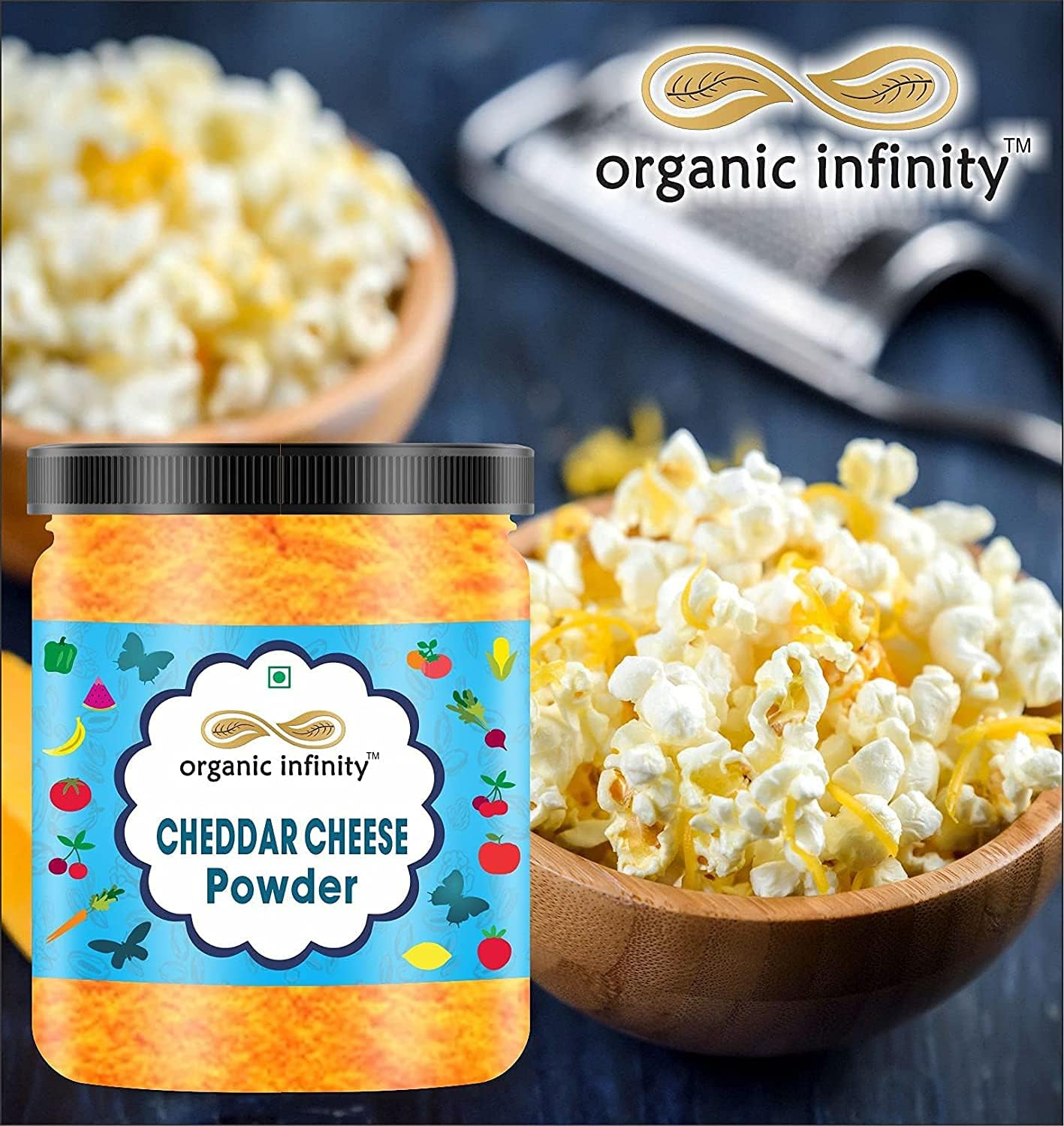Green Velly Indian Organic Infinity Cheddar Cheese Powder | Cheese Powder for Popcorn - 200 GM by Organic Infinity