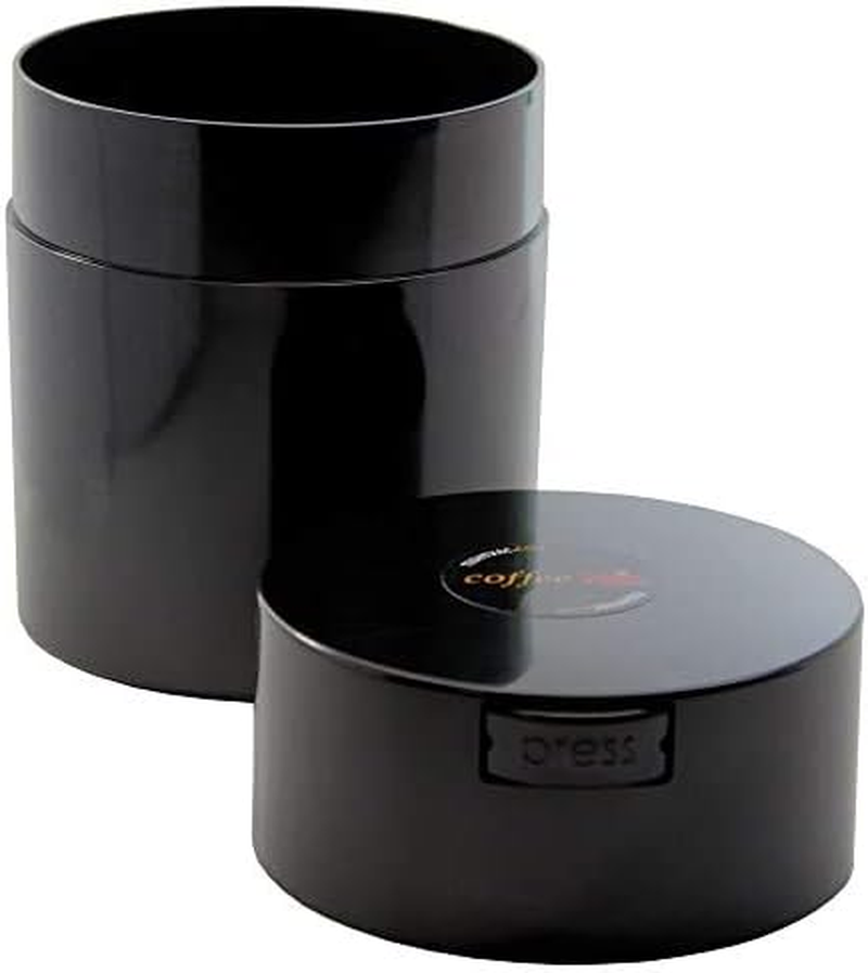 TIGHTPAC AMERICA, Inc Coffeevac the Ultimate Vacuum Sealed Coffee Airtight Container, 1/2-Pound, Black - Black Logo image number 2