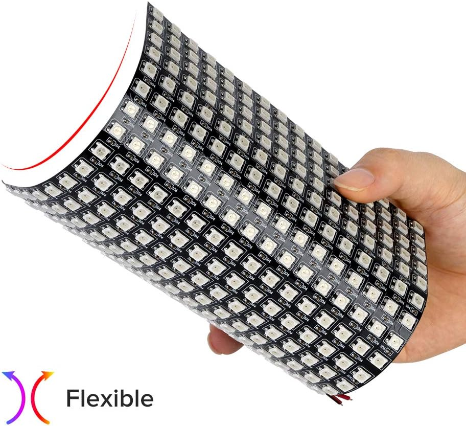 BTF-LIGHTING 2 Pack WS2812B ECO RGB Alloy Wires 5050SMD Individual Addressable 16X16 256 Pixel LED Matrix Flexible FPCB Full Color Works with WLED,SP802E Controllers Image Video Text Display DC5V image number 1