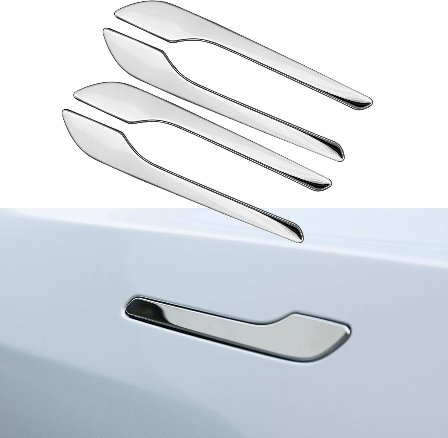 For Tesla Door Handle Sticker anti Scratch for Tesla Car Doorhandle Wrap for Model 3/Y Accessories 4PCS Door Handle Protective Tesla Accessories (Matte Carbon Fiber Textures)