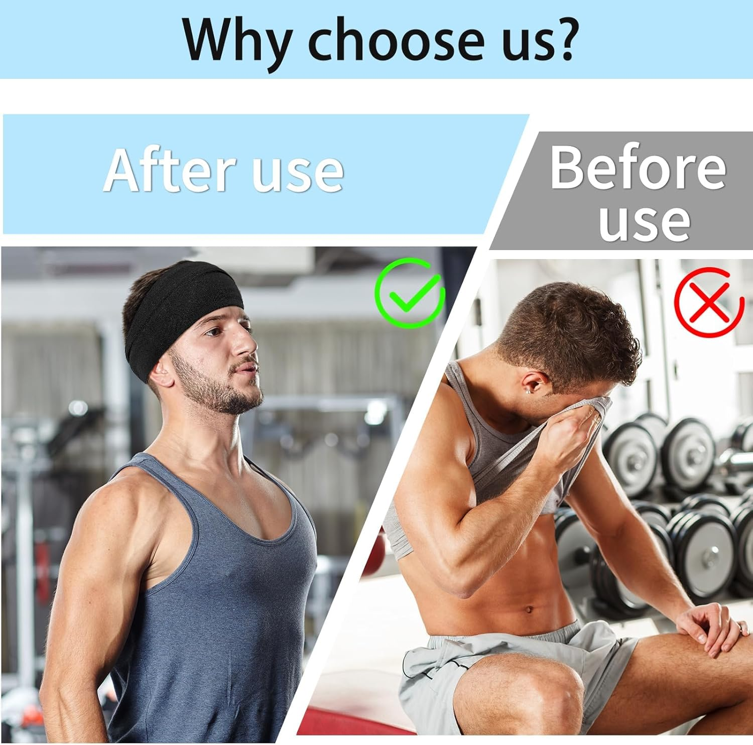 BELEVO Headbands for Women'S Hair, Fabric Headband Elastic Head Bands Adult Women Stretchy Hair Bands Soft Hair Accessories for Yoga Exercise Sports Makeup 4 Pcs (Black/White/Grey) image number 6