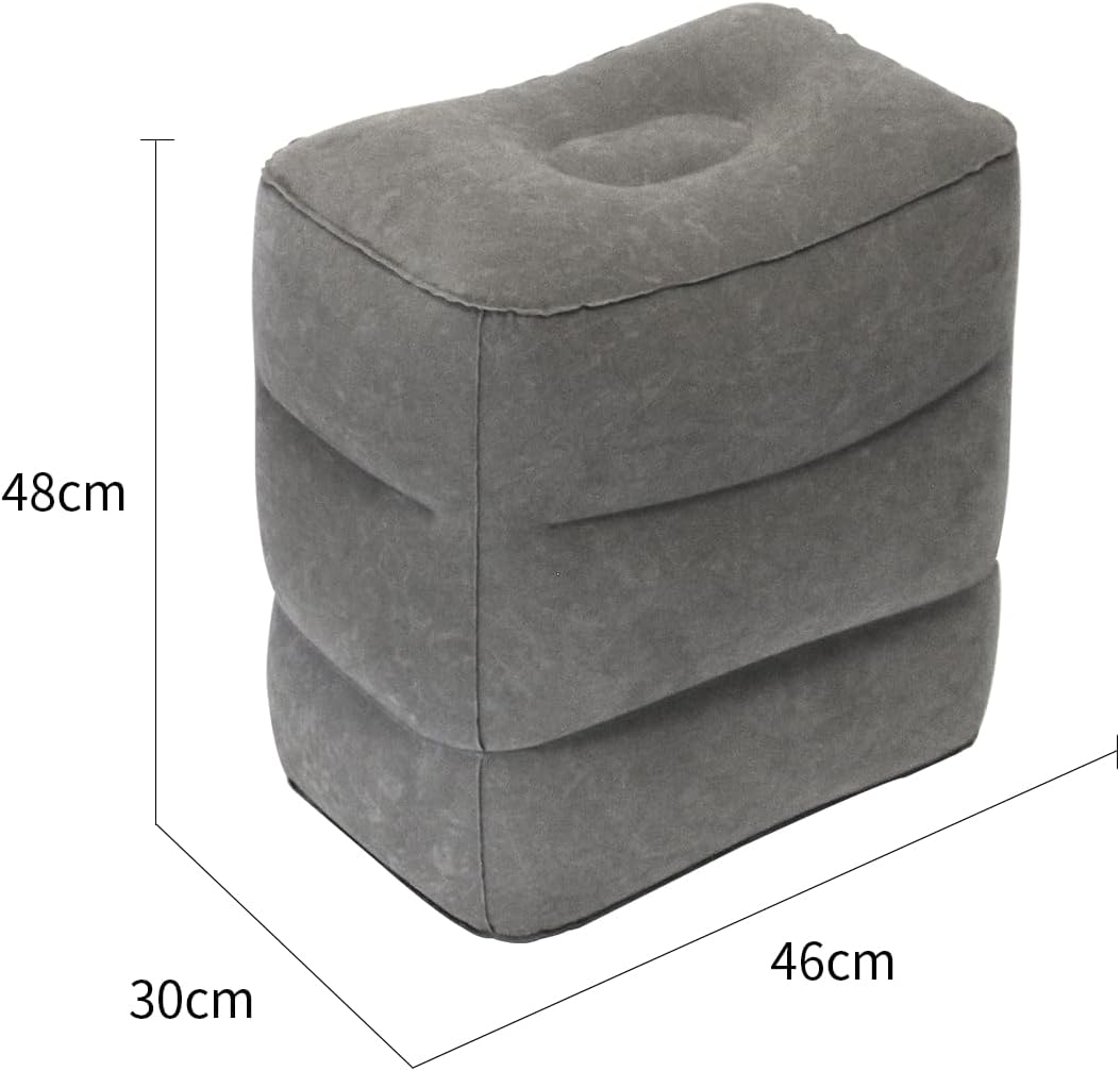 Baiao Inflatable Footrest Pillow for Airplane Travel, 3-Tier Height Adjustable for Sleeping, Suitable for Office, Home and Any Journey image number 5