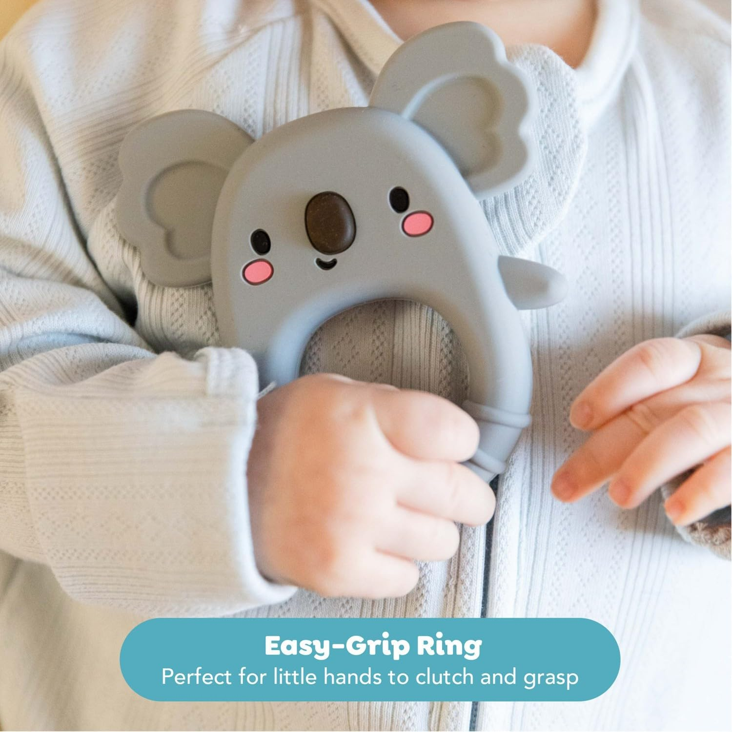 Tiger Tribe: Silicone Teether - Koala - Soft Silicone, Food-Grade Safe Materials, Newborn, Soothing Sensory Toy, Infant & Baby Ages 0-18 Months