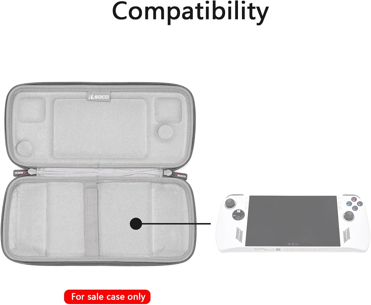 RLSOCO Hard Case for ASUS ROG Ally X Handheld Gaming Device - Grey (Case Only) image number 3