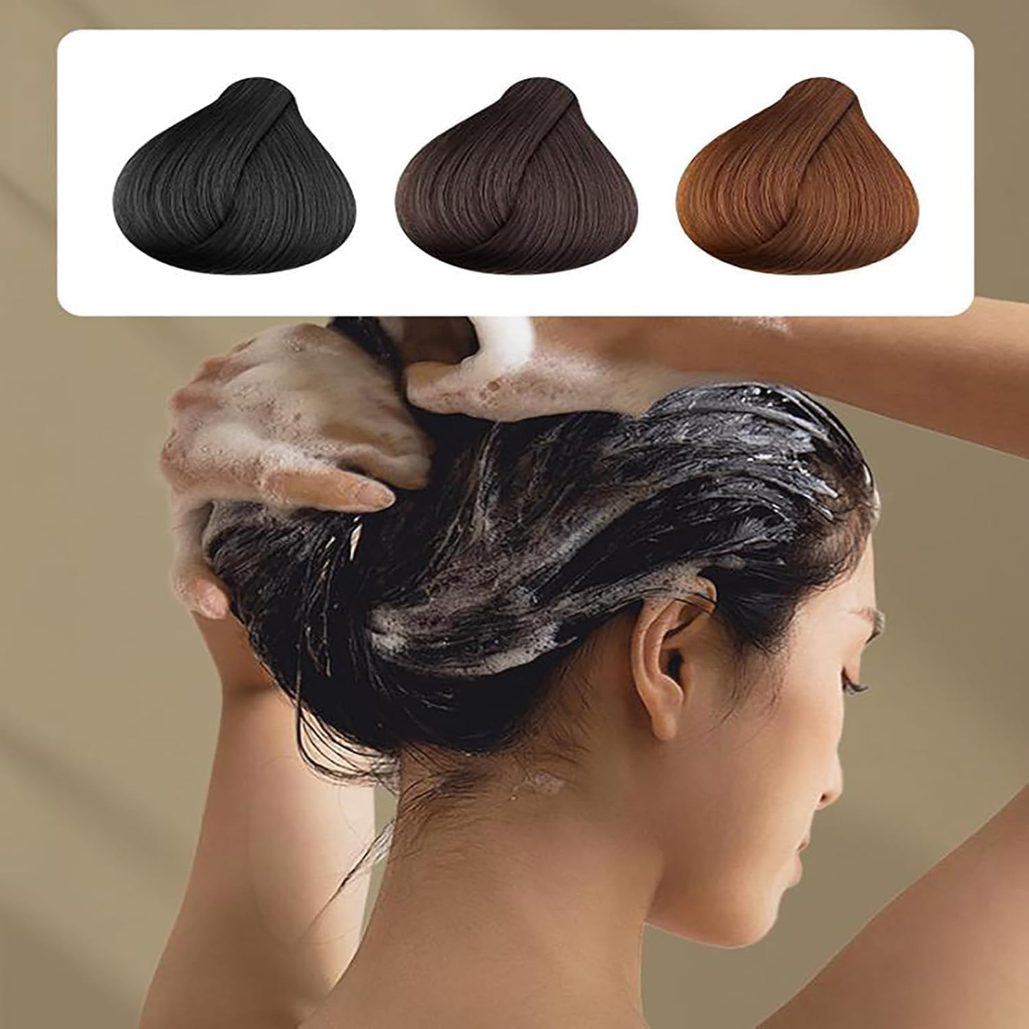 Mild Formula Long Lasting Hair Dye Set, Long-Lasting & Natural Hair Color Shampoo, Nurture Your Strands, Keep Your Hair Fragrant All Day, Cover Gray Hair,Chestnut Brown