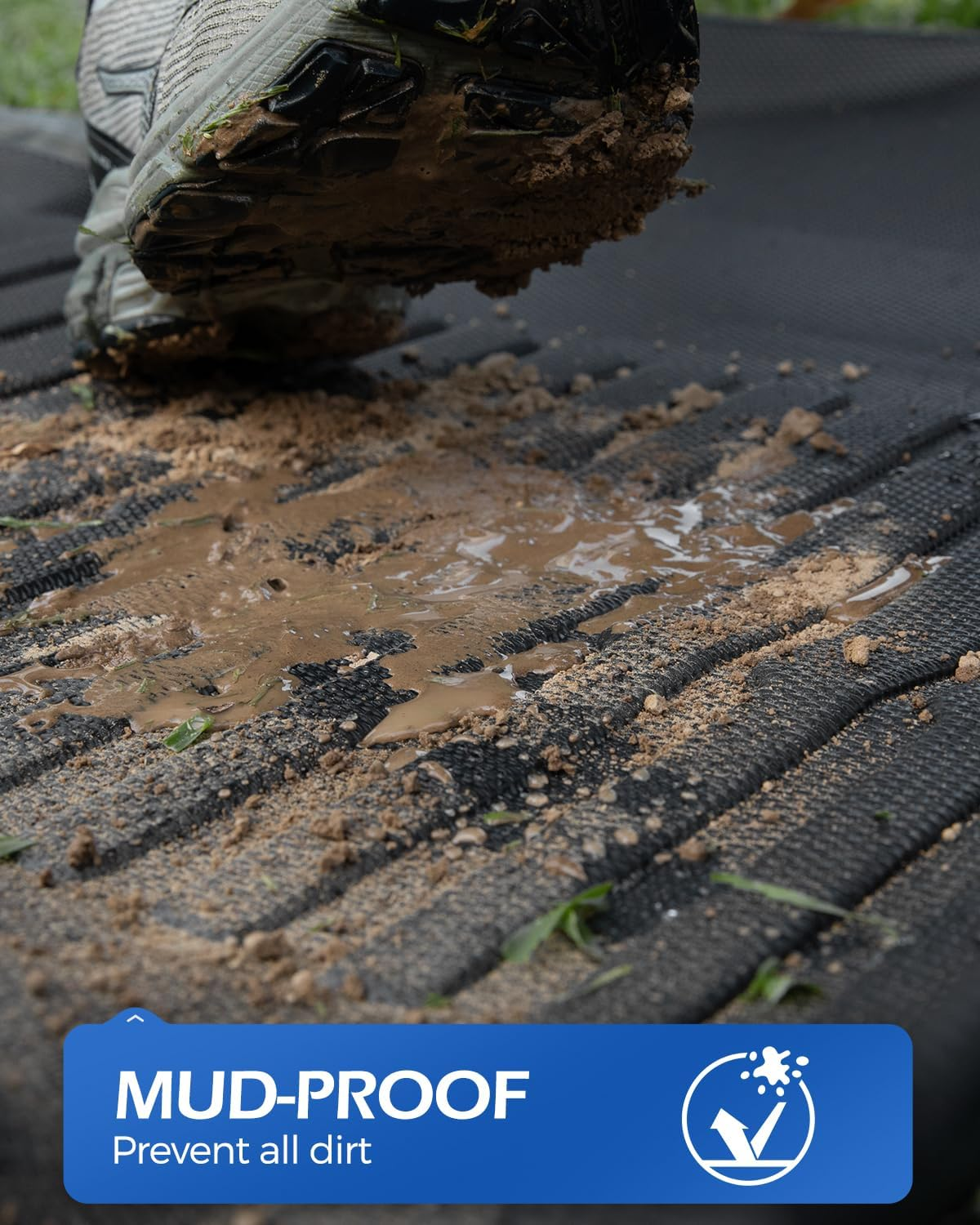 Floor Mats for Ram 2019-2024 2025: Custom Fit for Dodge Ram 2500/3500 Crew Cab & Mega Cab Front Row Bench Seat 2-Piece Set, All Weather TPE Car Carpet Liners, Heavy Duty Anti-Slip Truck Accessories