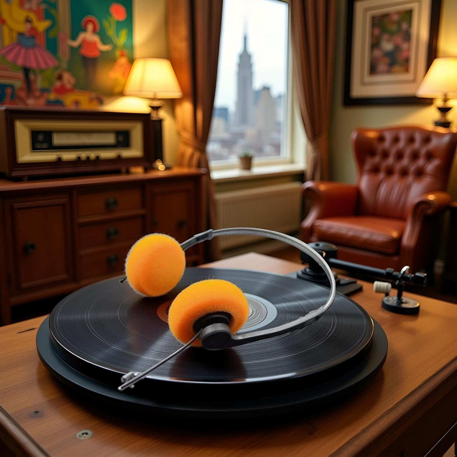 1Pc Orange Retro Over-Ear Headphone，Vintage Feelings Underwire Headphone,Retro Lightweight Earphones,Hi-Fi Stereo Earphone Headset,Walkman Headphones ,For Most Mobile Phones Playback Pevices Earbuds image number 2