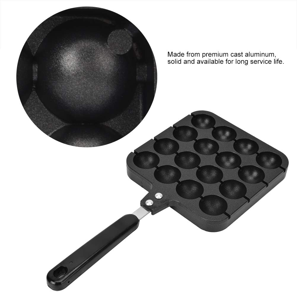 Non-Stick Takoyaki Grill Pan Plate, Cast Aluminum Takoyaki Grill Pan with 4 Baking Needles, Cooking Baking Tray Suitable for Electric Oven and Gas Stove image number 5