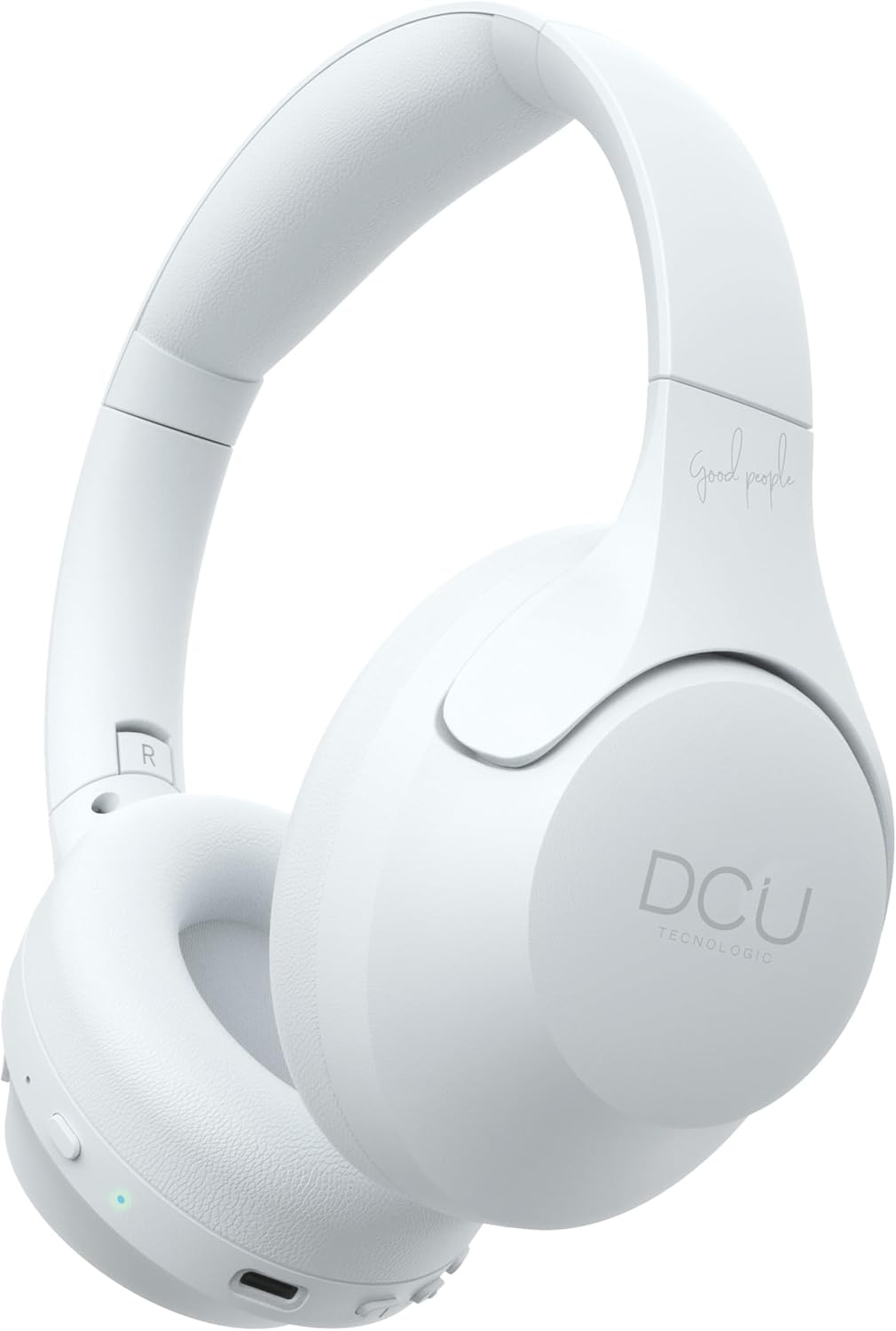 DCU TECNOLOGIC Wireless Bluetooth Headphones - 15 Hours of Use - USB-C Charging - Multifunctional Headphones with Foldable Headband - White image number 3
