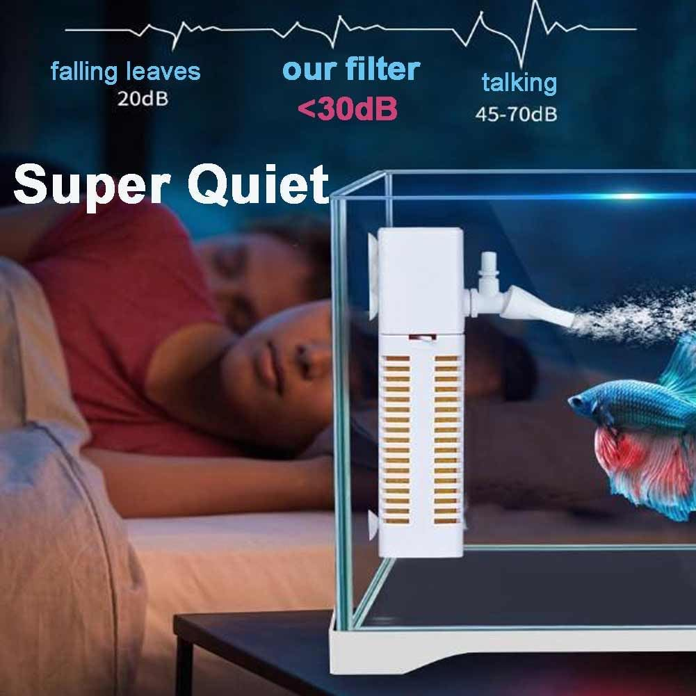 USB Submersible Fish Tank Internal Filter, 3.5W Aquarium Filter with Water Pump for 3-40L Fish and Turtle Tank image number 2