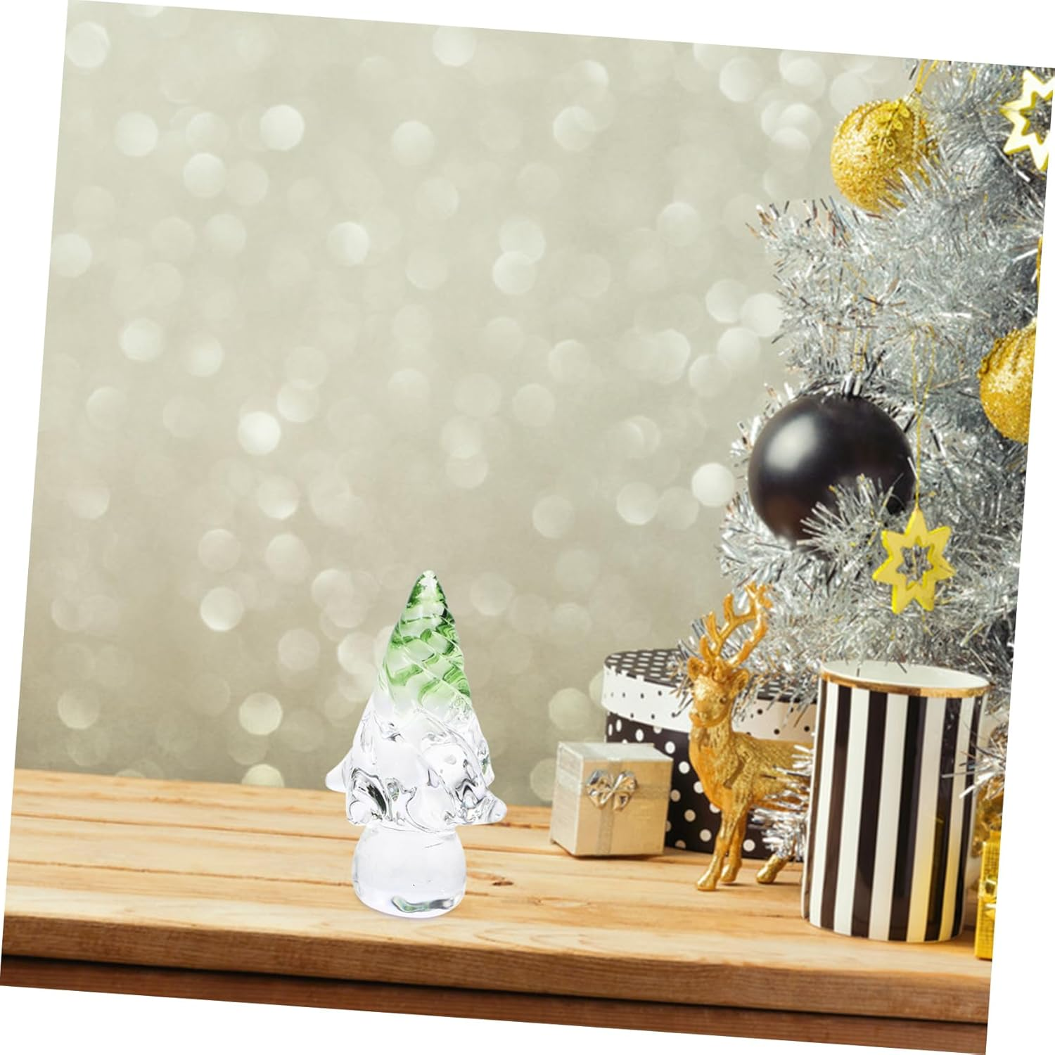 Crystal Christmas Tree Desktop Decor Small Mini Xmas Holiday Tabletop Decoration for Home Party image number 3