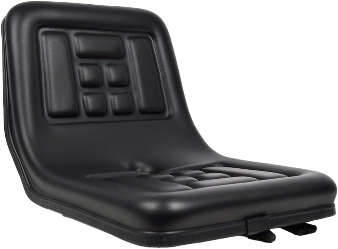 Suspension Tractor Seat Universal Excavator Forklift Lawn Tractors Backrest Chair Universal Replacement, High Density Foam Pu Leather Black image number 3