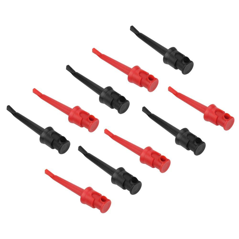 Hook Clip, 10Pcs P5002 Hook Lead Multimeter Test Hook Lead Lead Grabbers for Digital Multimeter SMT/SMD IC D20 Cable Welding(Black&Red) image number 1