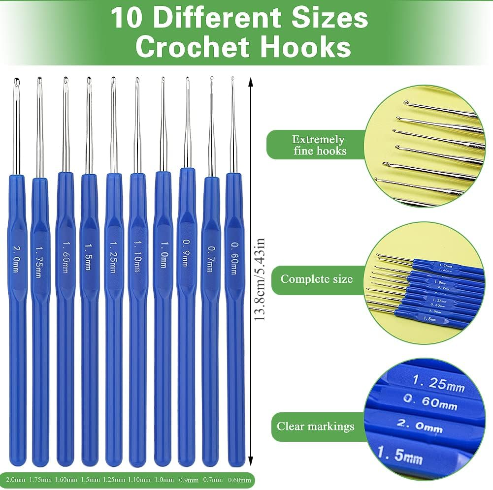 Zlulary 116 PCS Crochet Hooks Sets, Ergonomic Crochet Hooks Kits with Storage Bag and Crochet Needle Accessories, DIY Crochet Needles Kit for Beginners and Experienced Crochet Hook Lovers image number 1