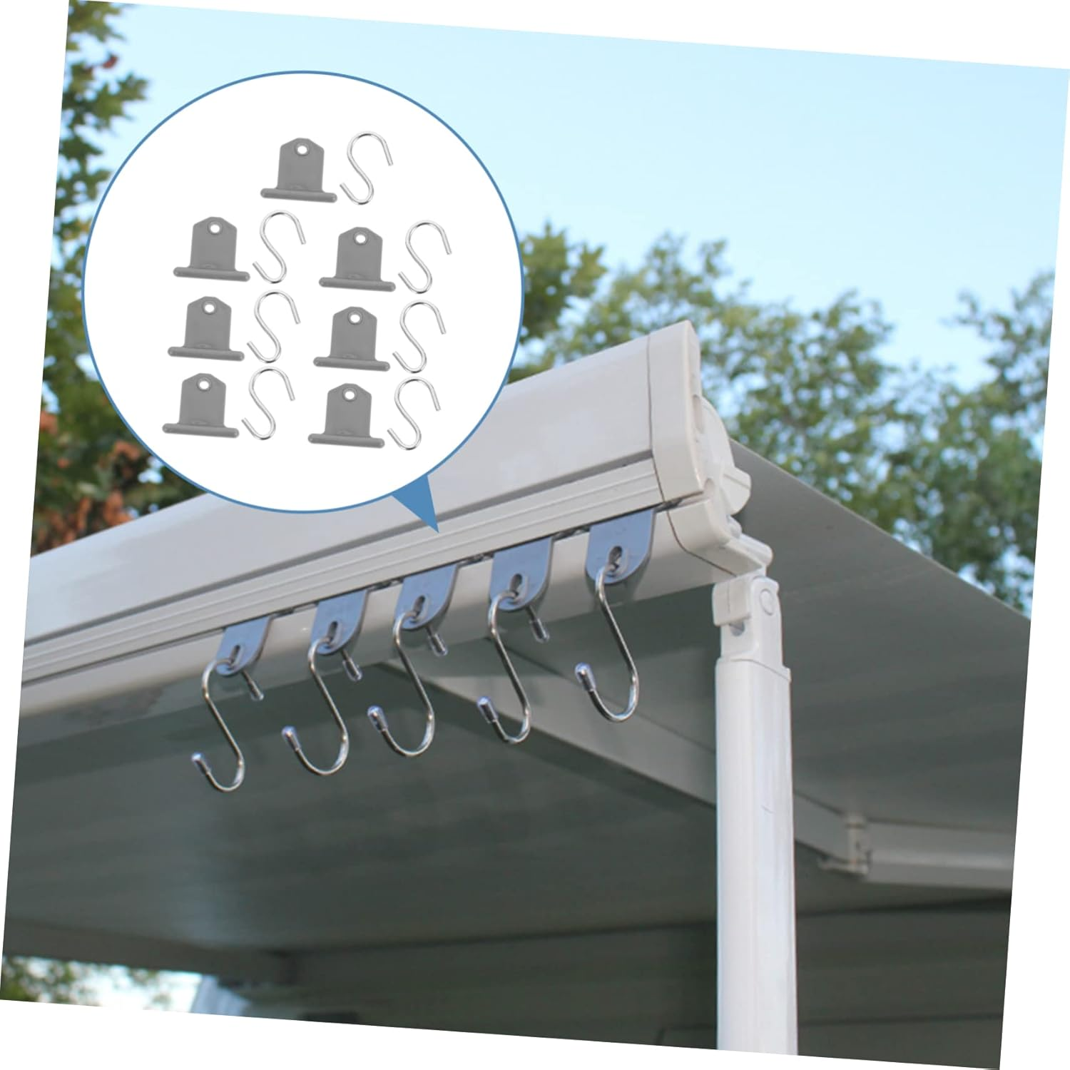 Totority 7Pcs Camping Awning Hooks Replacement for Rv Caravan Rail Hook Lightweight Awning Piping Accessories image number 2