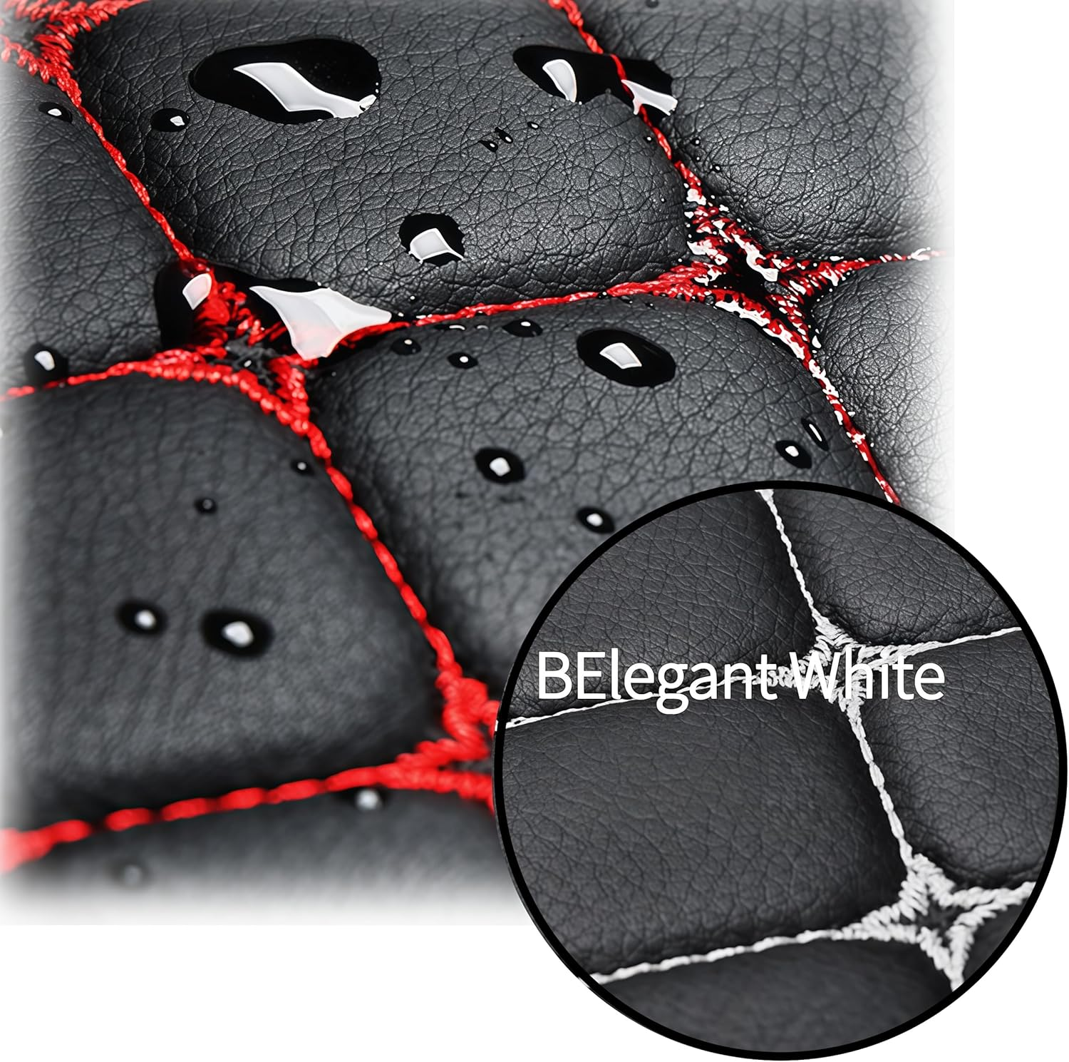 Car Long Rear Seat Cover,58 X 130 Cm Car Rear Seat Bottom Cushion,Long Rear Seat Chair Cover Protective Mat Pad,Pu Leather Bottom Covers Protectors,For Cars, Trucks and Suvs(Black+White) image number 1