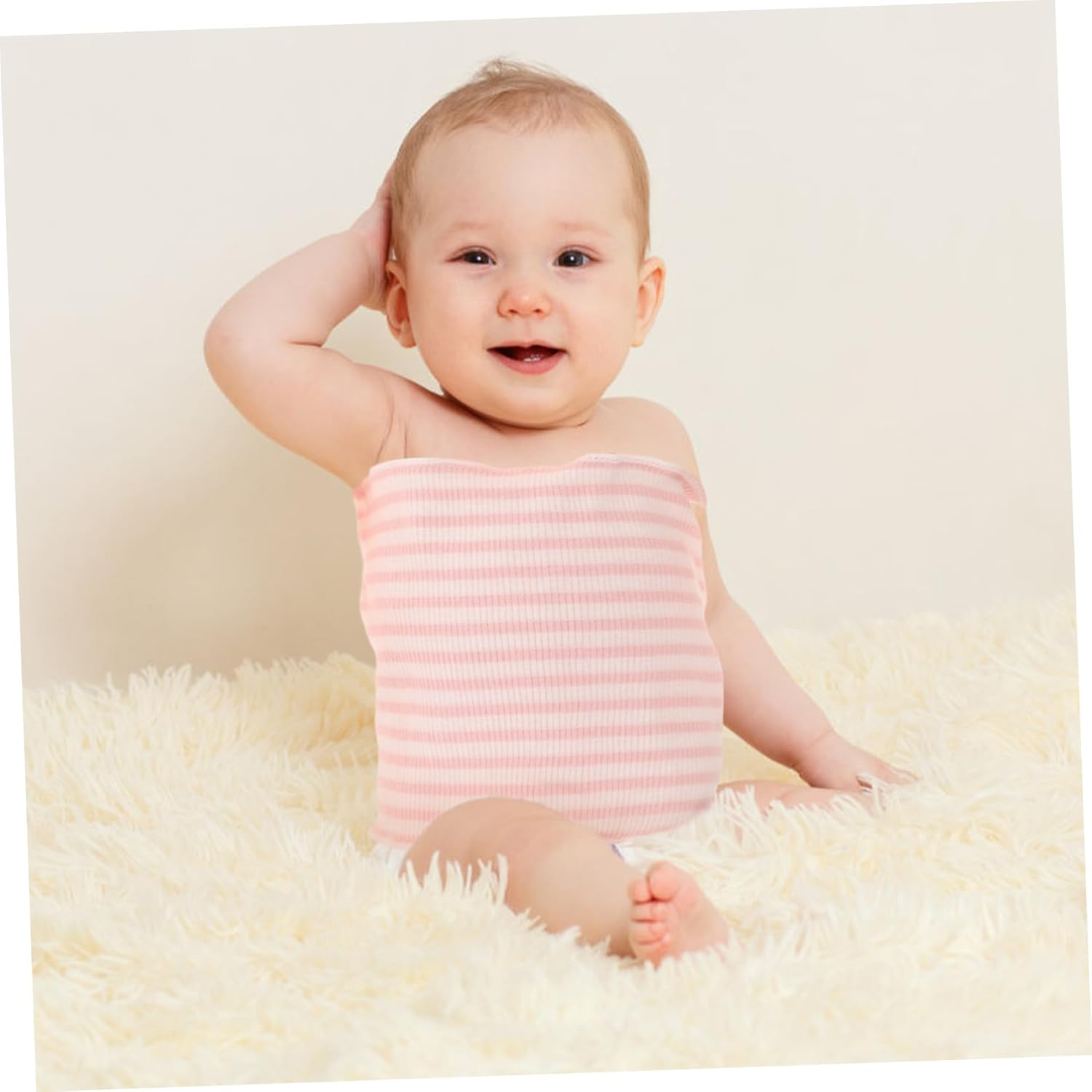 Minkissy 10Pcs Cotton Belly Band Breathable Boy Girl Navel Band for Newborns Protecting Abdomen during Sleep Play image number 6