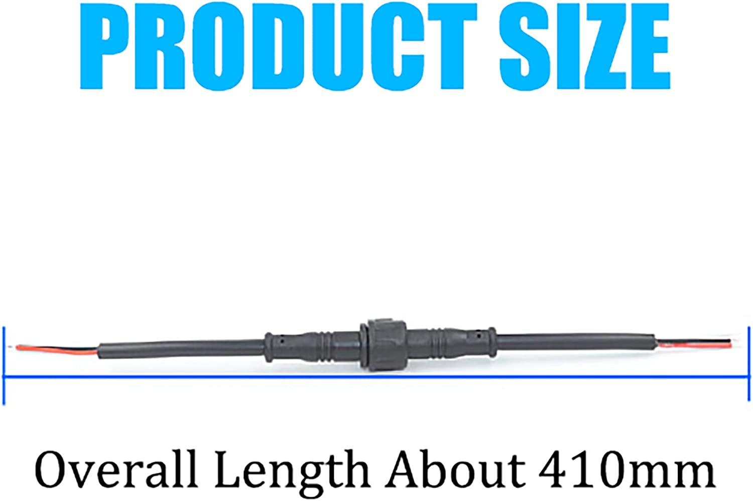 5Pack 3 Pin Electrical Metal Nut Connector, Tunghey 18AWG IP67 Male Female Connector 7.87In/20Cm Extension Cable for Car,Truck,Boat,Led Strip Lights/String 15Mm Metal Nut Small Size (3Pin) image number 2