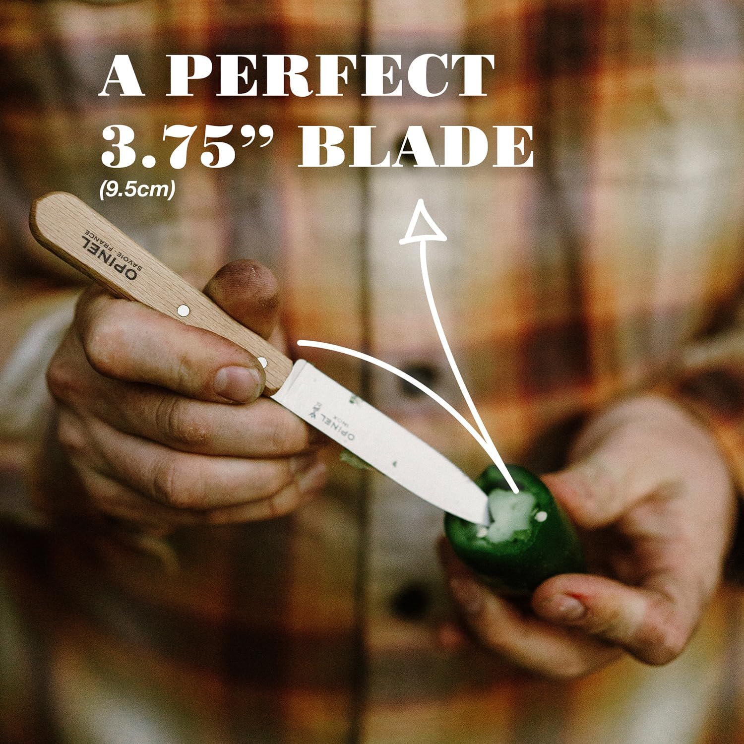 Opinel 112 Natural Varnished Handle Kitchen Paring Knife (Box of 2), 10 Cm Blade image number 4