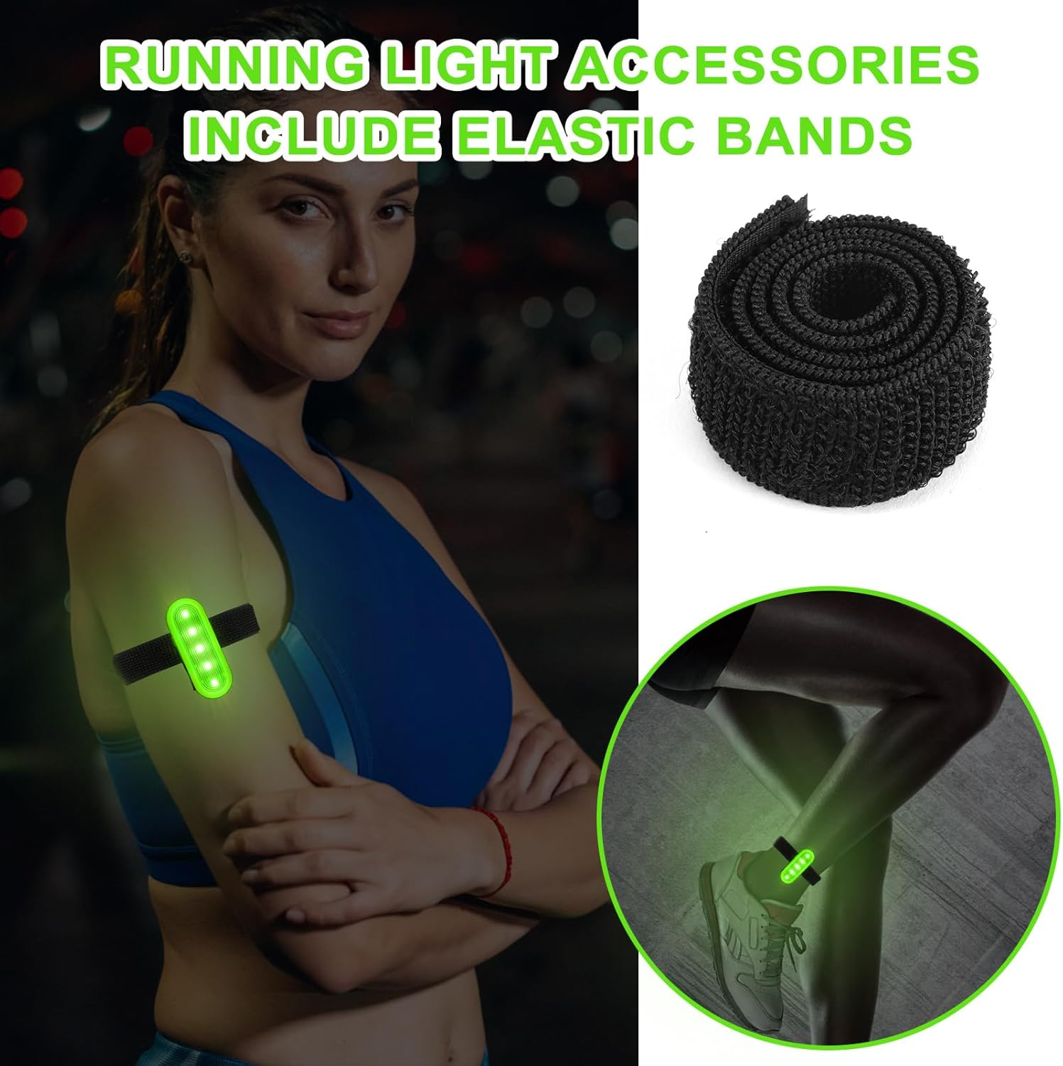 Running Light for Runners, USB Rechargeable Safety Lights for Walking at Night Clip on Torch Waterproof Compact LED Flashlight Work Light Emergency Warning Flashing, for Camping Hiking Dog Walking