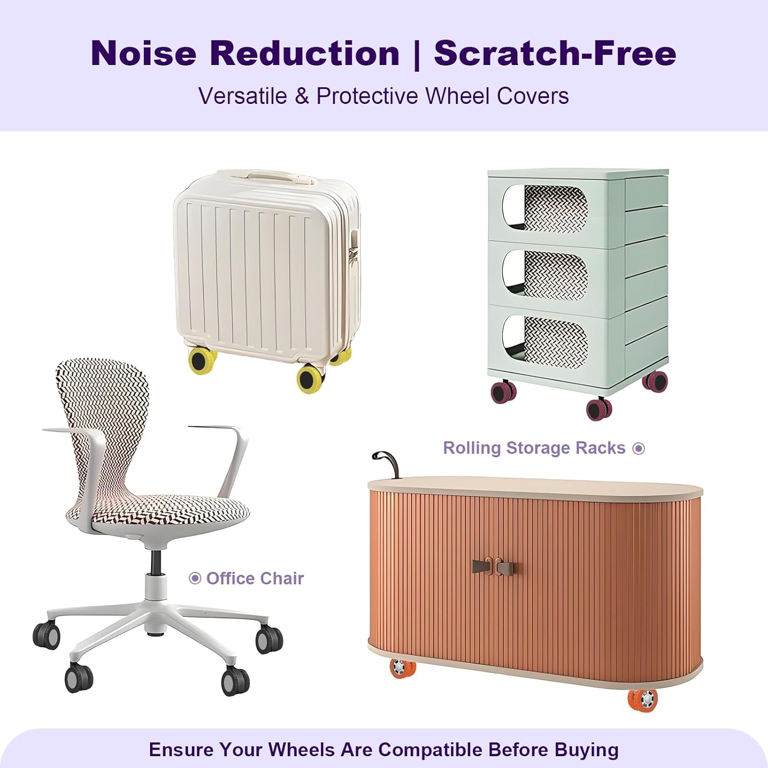 8Pcs Luggage Wheel Covers,Silicone Suitcase Cover for 2-2.4'' Spinner Wheel, Carry on Luggage Wheels Protector,Upgrade Suitcase Wheels Protective,Essential Travel Accessories (Midnight Blue-F) image number 1