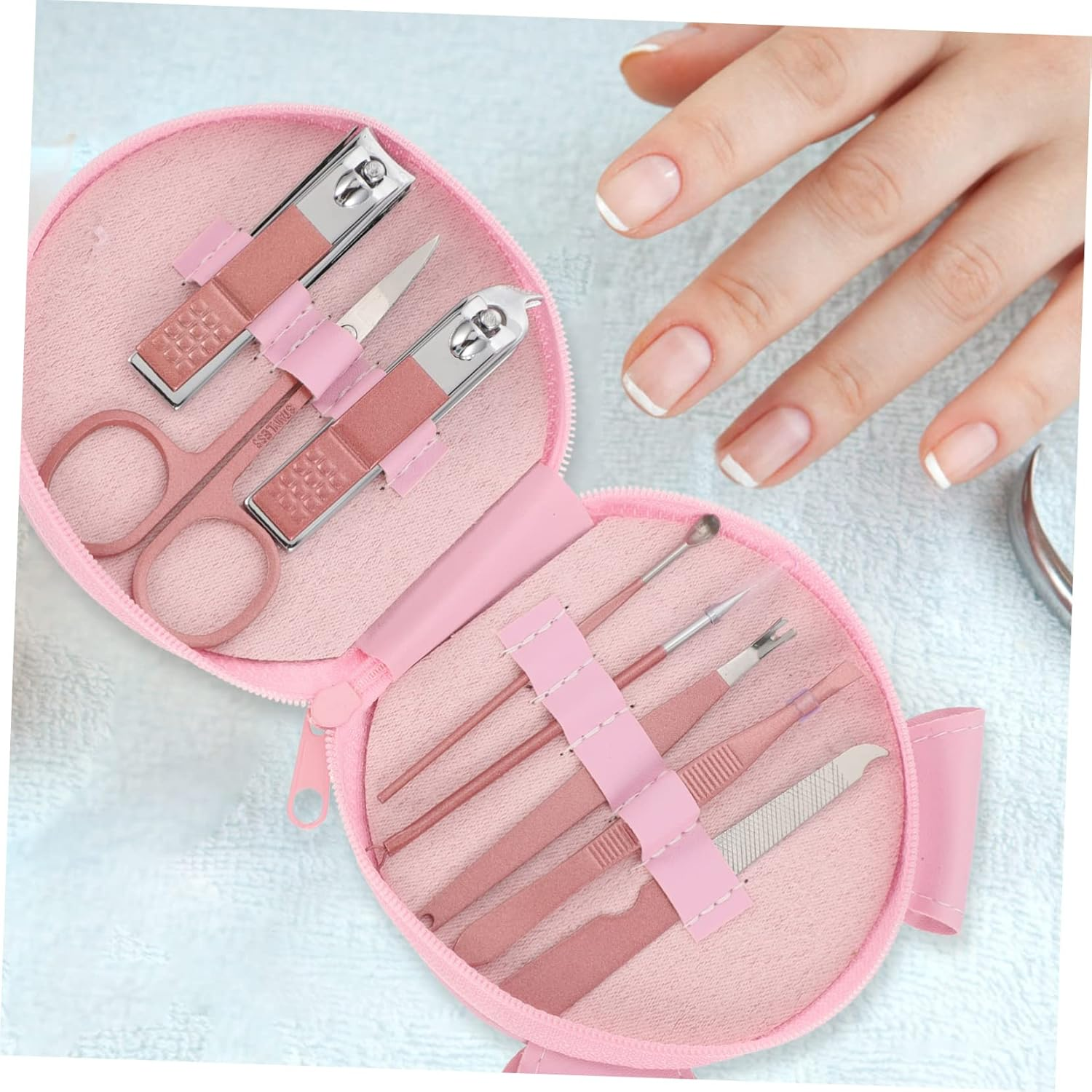 AUTSUPPL 1Set Stainless Steel Nail Clippers Portable Travel Pedicure Kit Professional Tools for Men and Women Grooming Essentials for Fingernails and Toenails image number 5