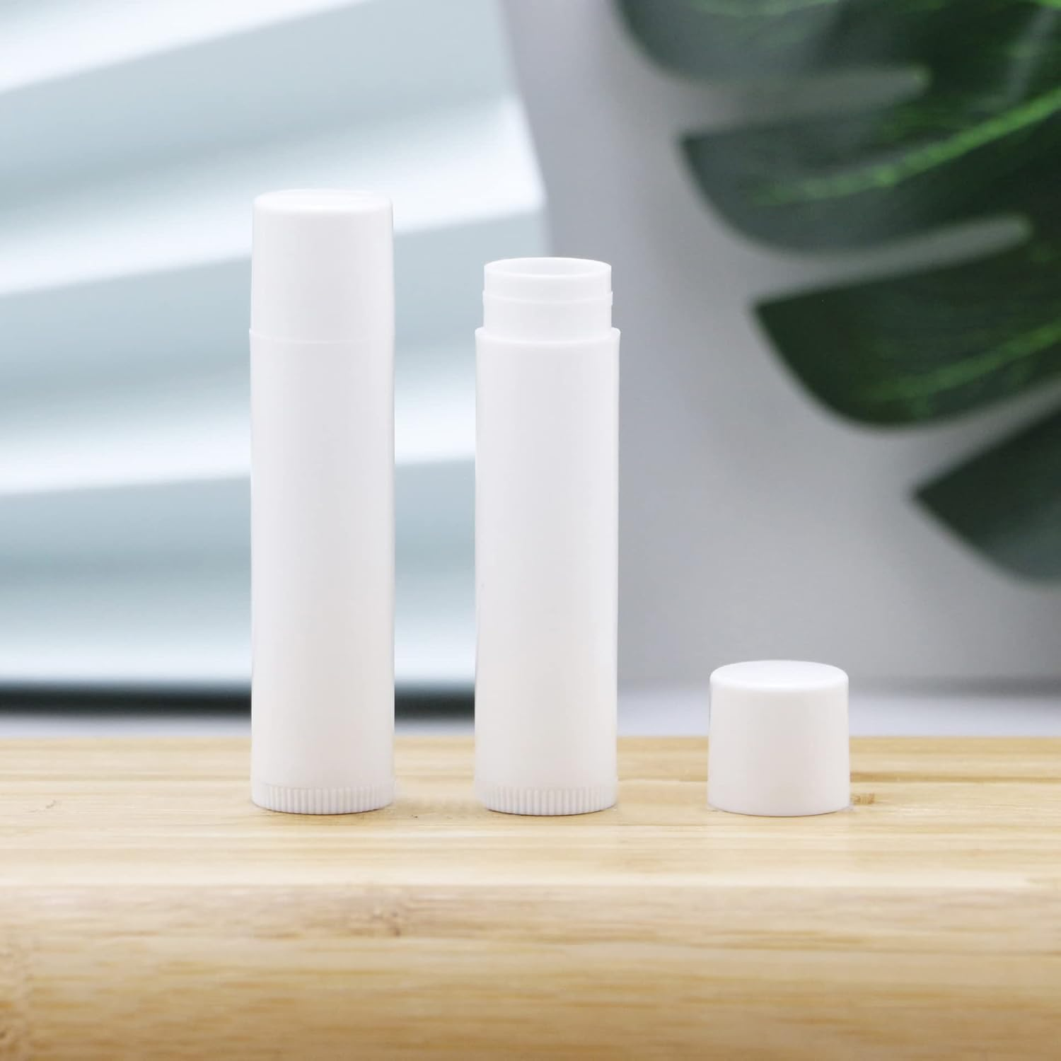 Empty Lipstick Container Lip Gloss Tubes, 24Pcs Travel Lip Balm Tube Containers, round Bottle Lipstick Container with Cap, round Plastic Lips Balm Tube, White image number 1