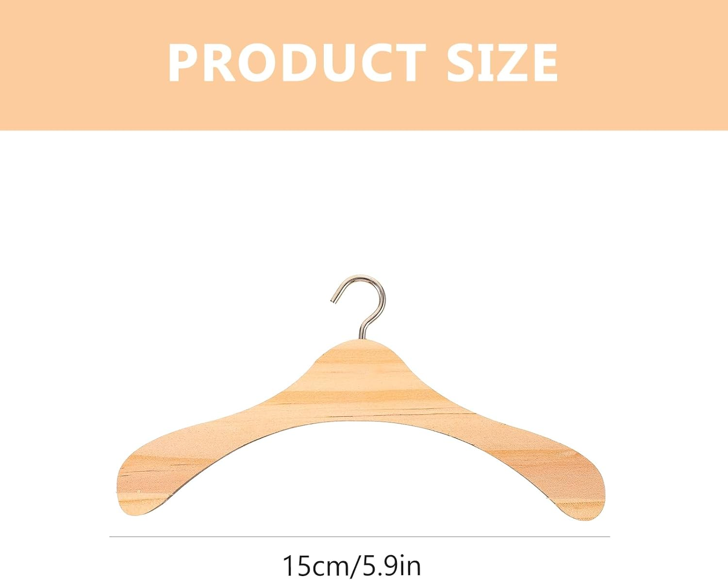 10 Pcs Wooden Hangers for Kids, 6'' Kids Baby Toddler Children Wooden Hangers,For Clothes & Pants, Baby Children Wooden Hangers image number 2