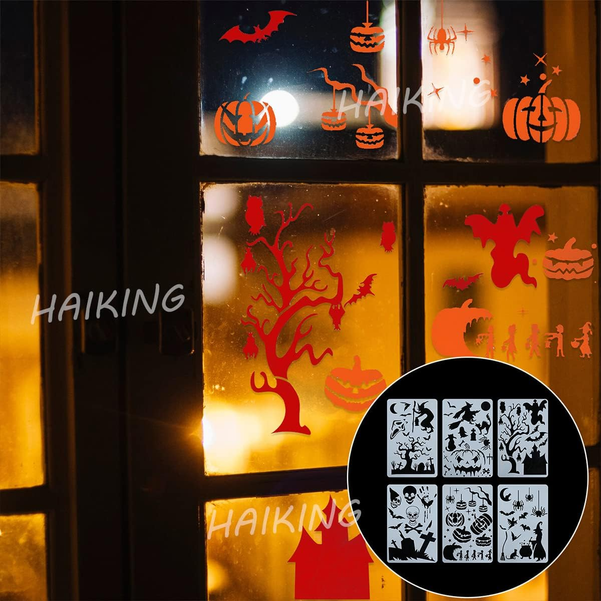 Halloween Stencils, 6 Pcs Reusable Halloween Drawing Stencils for DIY Crafts, Scrabooking, Home Decor, Halloween Decoration (10.2 * 6.7In) image number 2