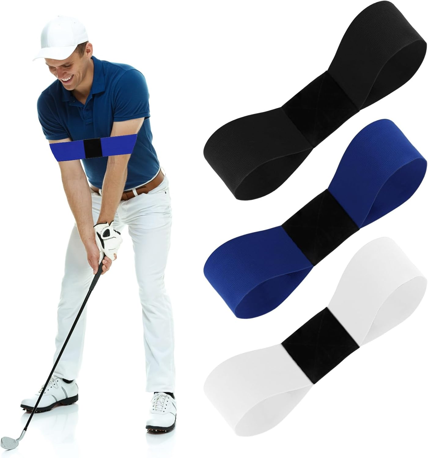 Golf Swing Training Armbands - 3 Pieces Elastic Golf Training Aids to Improve Swing Posture for Sports, Fitness and Outdoor Activities for Beginners and Professionals image number 5