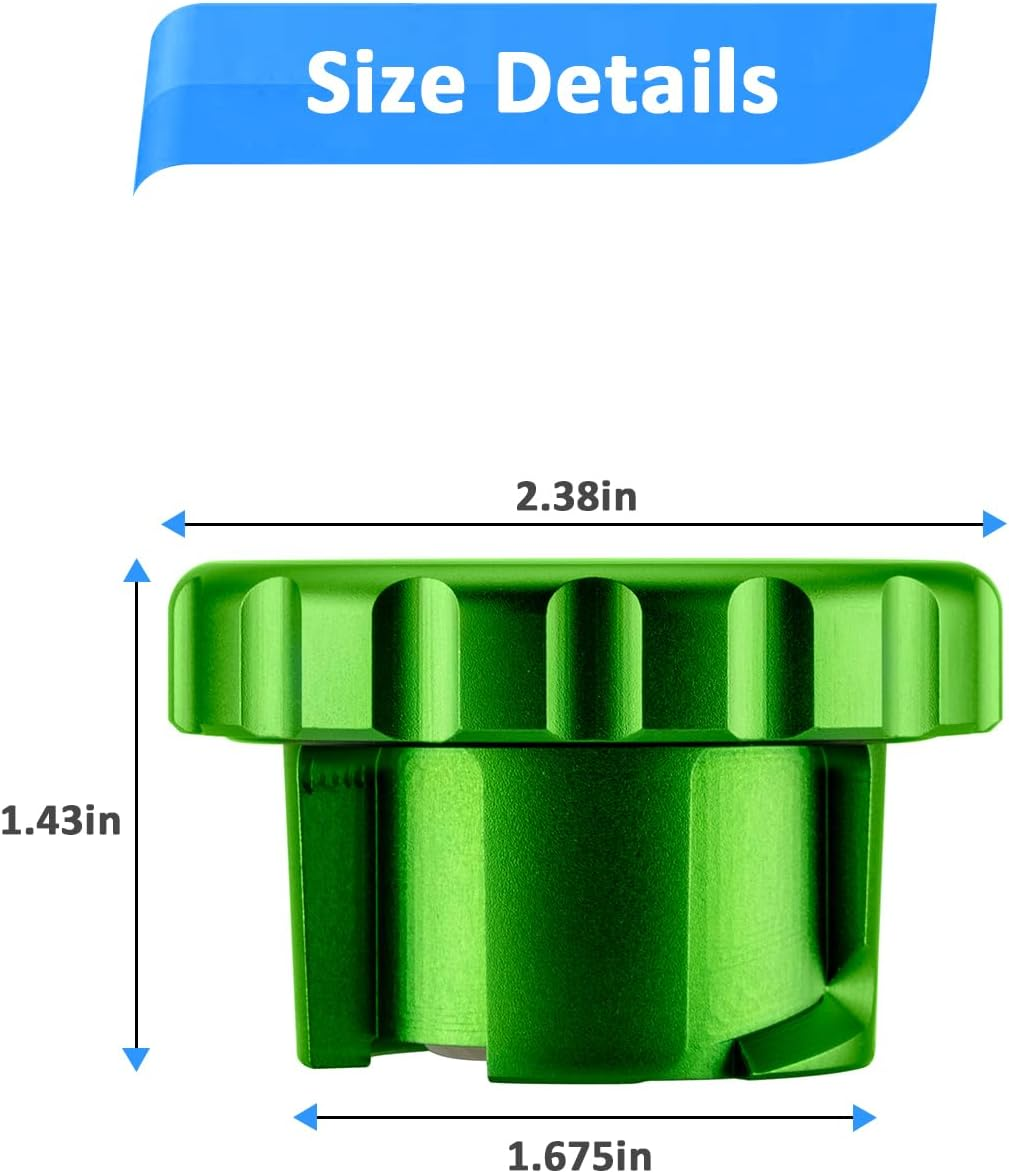 Wsays Green Magnetic Diesel Fuel Cap 6061 Aluminum Compatible with Dodge Ram 1500 2500 3500 2019-2024 Replace Part 82215782 image number 1
