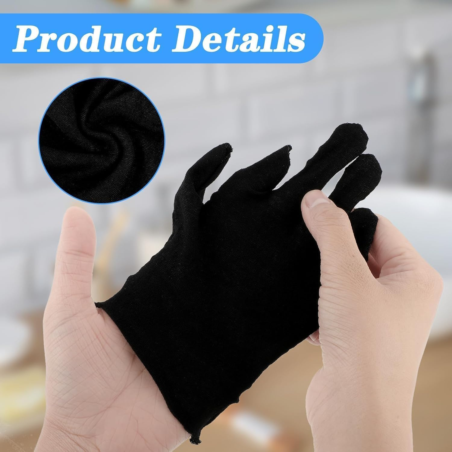 6 Pairs Moisturizing Cotton Gloves Touchscreen Overnight Sleeping Gloves Lightweight Nighttime Lotion Gloves for Bedtime Dry Hand Therapy Sensitive Irritated Skin SPA image number 2