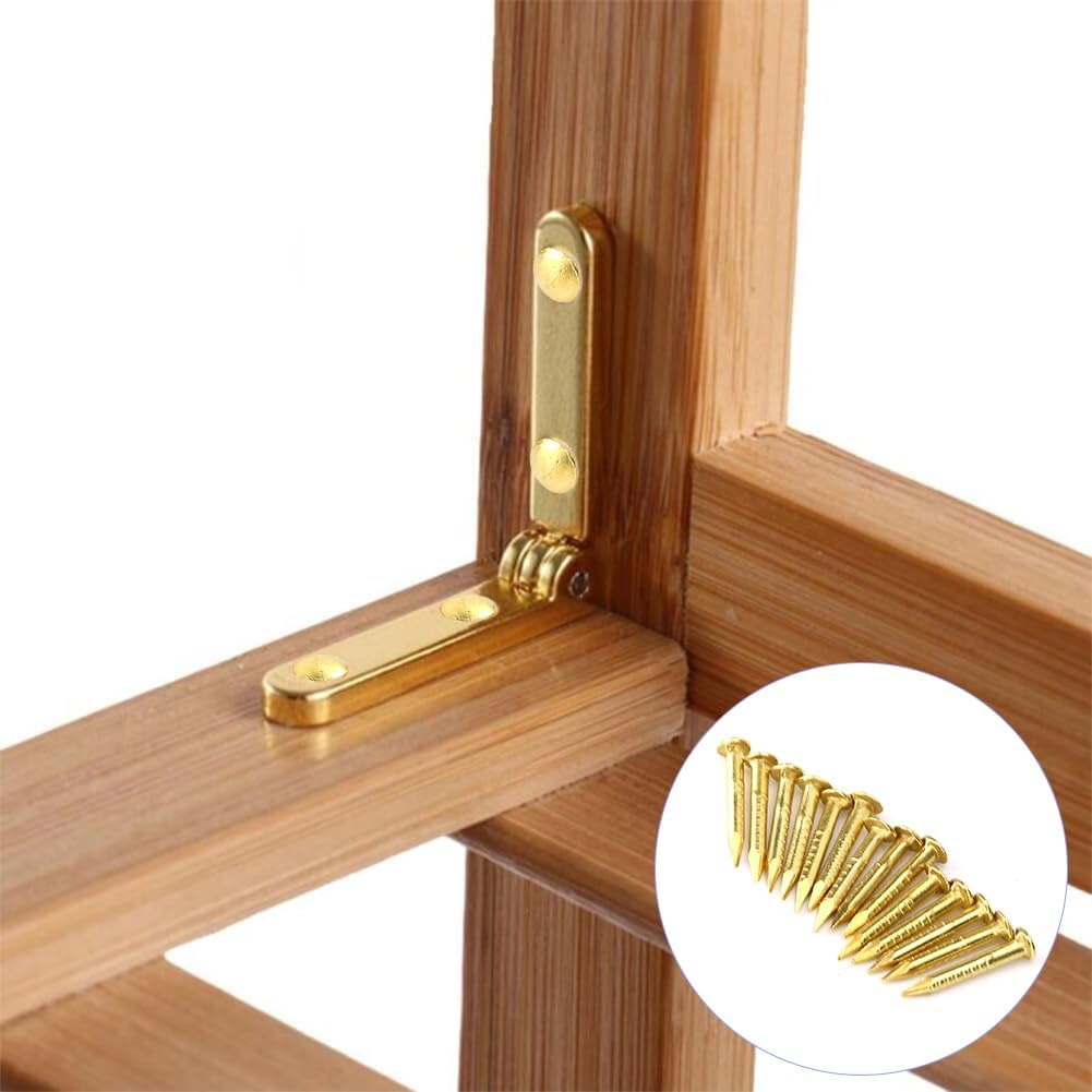 Brass Escutcheon Tacks, Threaded Nails Upholstery Tacks Furniture Hinge Hardware Accessories Mini round Head Brass Nail Furniture Hinge Hardware Accessories(10Mm) image number 4