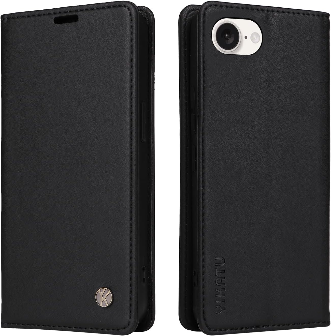 YBFJCE Case for Iphone 16E PU Leather Wallet Cover, Flip Folio Case with Card Holders,Magnetic Phone Cover Compatible with Iphone 16E,Black image number 1