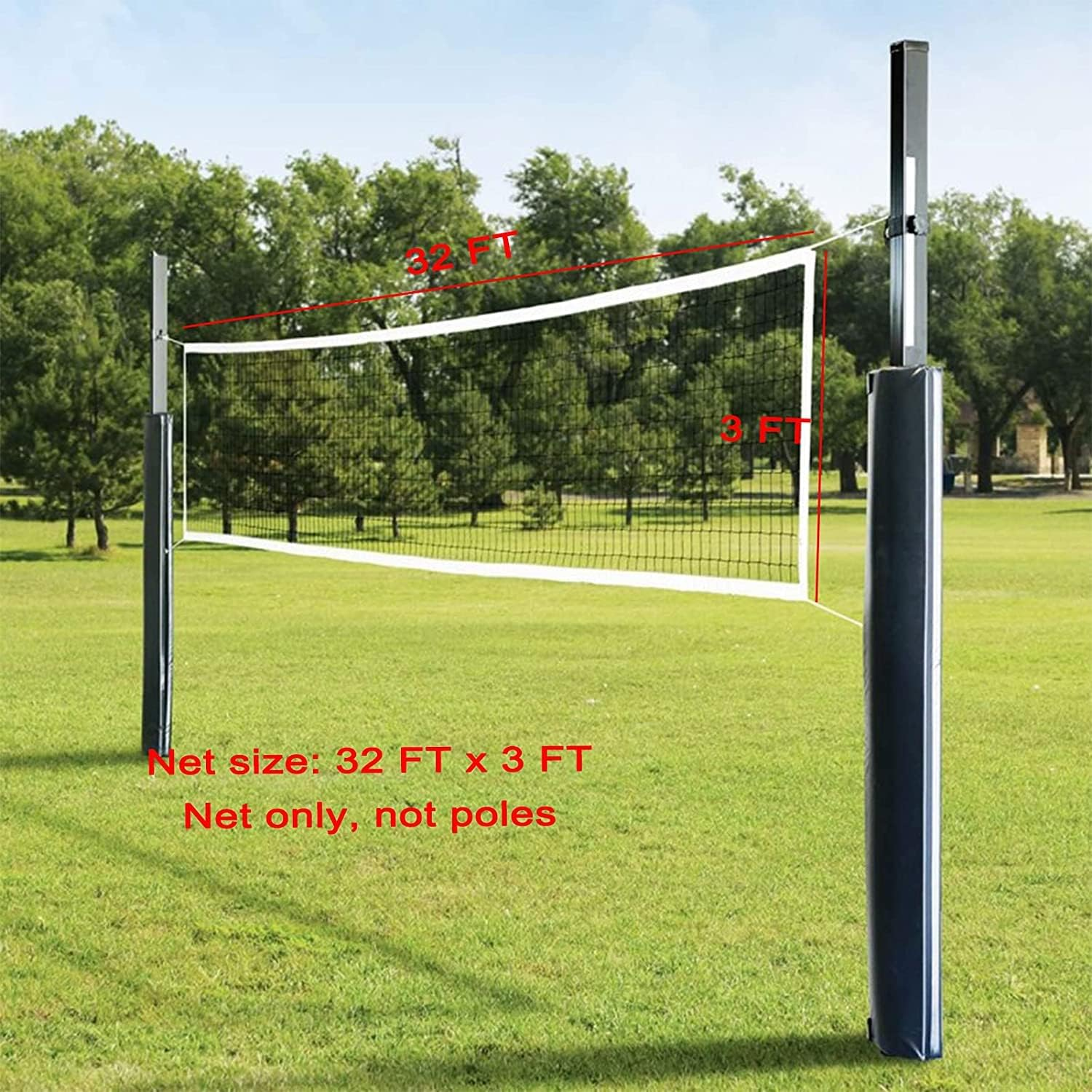 Tournament Volleyball Net 9.5M X 1M Outdoor with Tear-Resistant Border Aircraft Steel Cable for Backyard Schoolyard Beach, Badminton Pro Volleyball Net image number 4