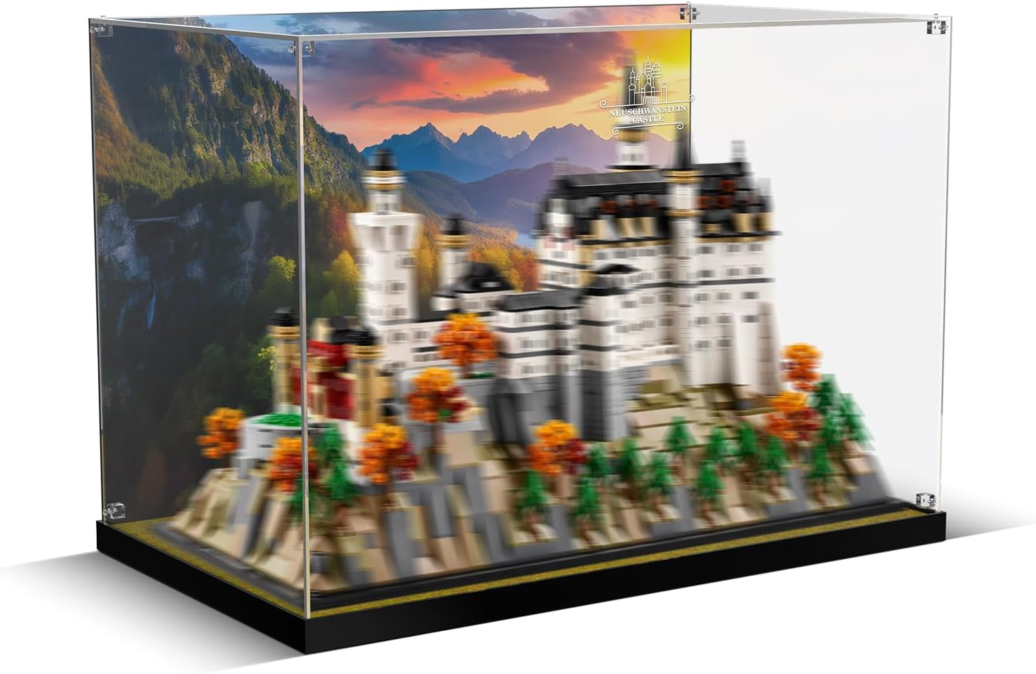 Acrylic Display Case for  Neuschwanstein Castle 21063, Transparent Acrylic Display Case with Clear Background, Dustproof Display Case Compatible with  Building Blocks Model (Box Only, No image number 2