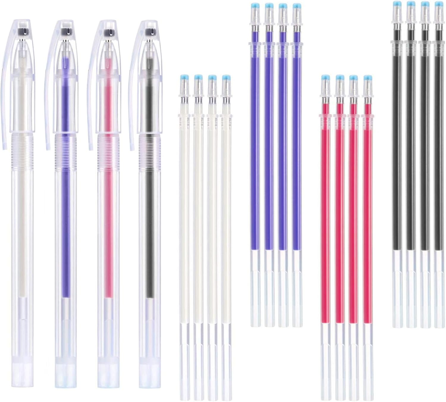 24 Pcs Heat Erase Fabric Pens, High-Temperature Vanishing Erasable Pens for Dressmaking Tailoring, Chalk Pen for Fabric Markers Tailors Quilters Dressmakers Sewing DIY Sewing Projects (4 Colors) image number 3