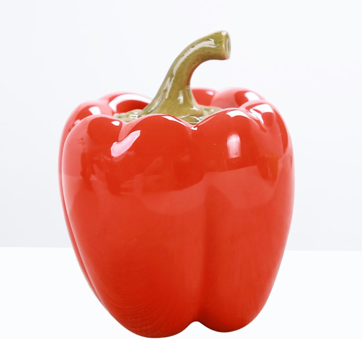 TOMETURE Red Small Mini Ceramic Tea Storage Jar Capsicum Shape Food Container for Loose Tea and Coffee Beans image number 4