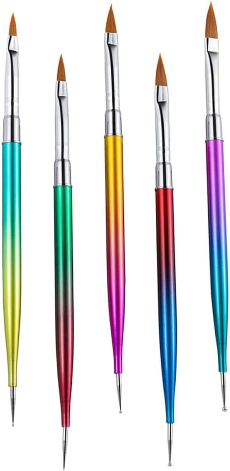 WEKADRIN 5Pcs Gradient Rod Uv Gel Pen Set Double-Ended Point Drill Nail Art Tool for Manicure Designs Lightweight Convenient Crafting image number 1