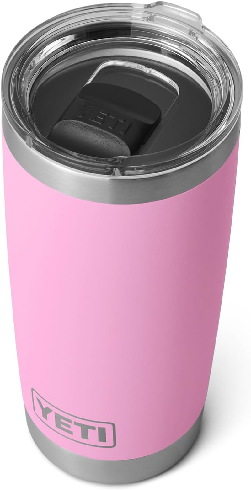YETI Rambler 20 Oz Tumbler, Stainless Steel, Vacuum Insulated with Magslider Lid, Power Pink