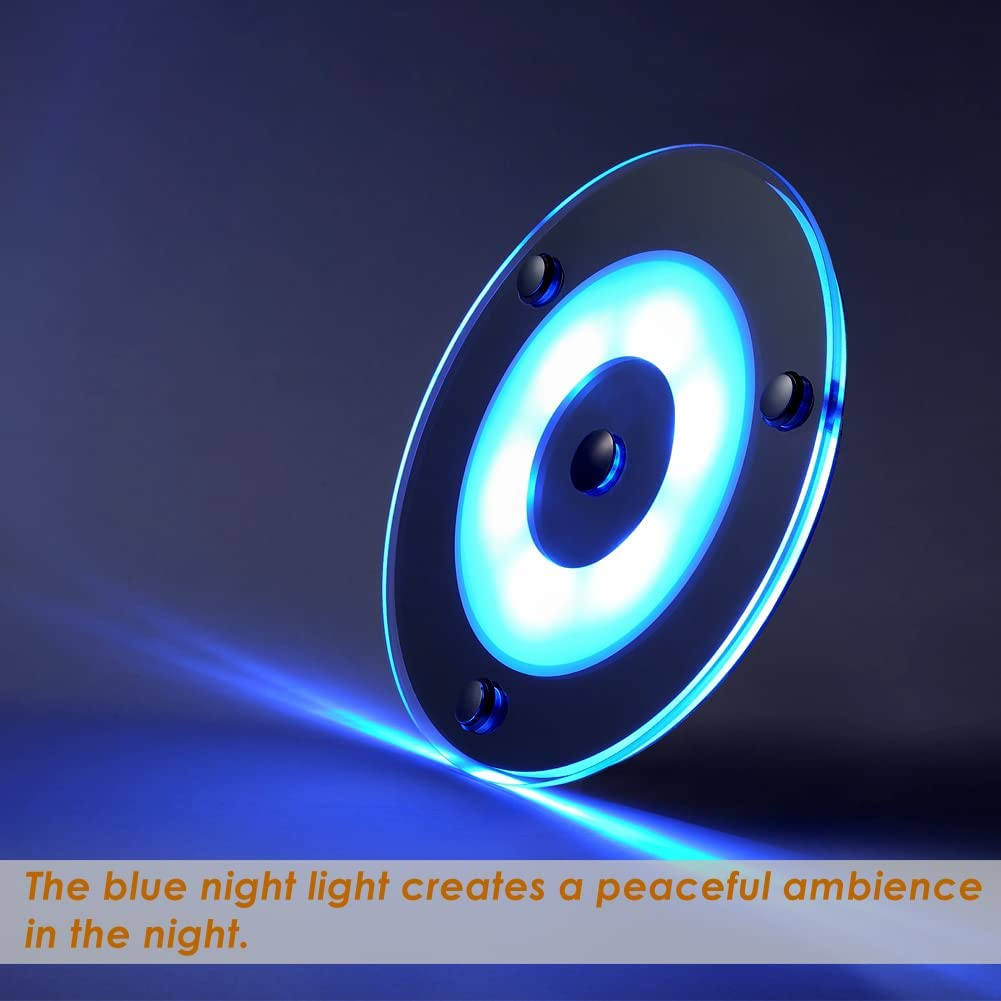 Camper Van 12V LED Panel Ceiling Light 120Mm 4.5W Dimmable 24V 400LM 3000K with Blue Night Light Touch Switch for RV Boat Caravan Marine Interior Lighting, Surface Mount Warm White 2 Pcs image number 4