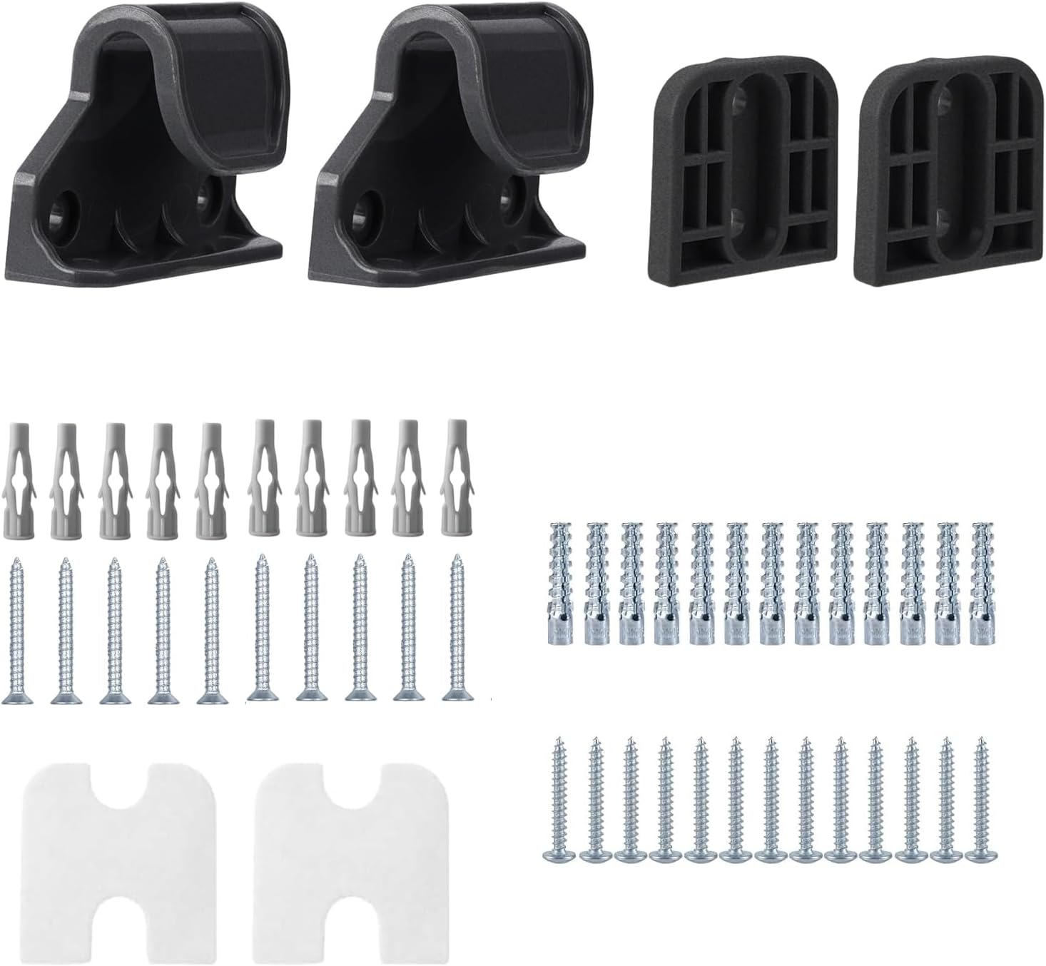 Retractable Baby Gate Replacement Parts Kit, Wall Mounting Hardware with Brackets Anchors and Screws, Suitable for 55Inch and 71Inch Wide Retractable Gates (White)