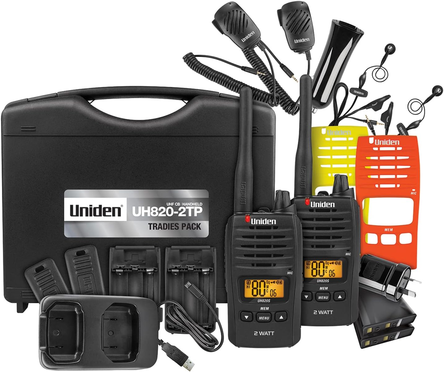 Uniden UH820S-2TP - 80 Channels 2 Watt UHF Handheld Tradies Pack image number 2