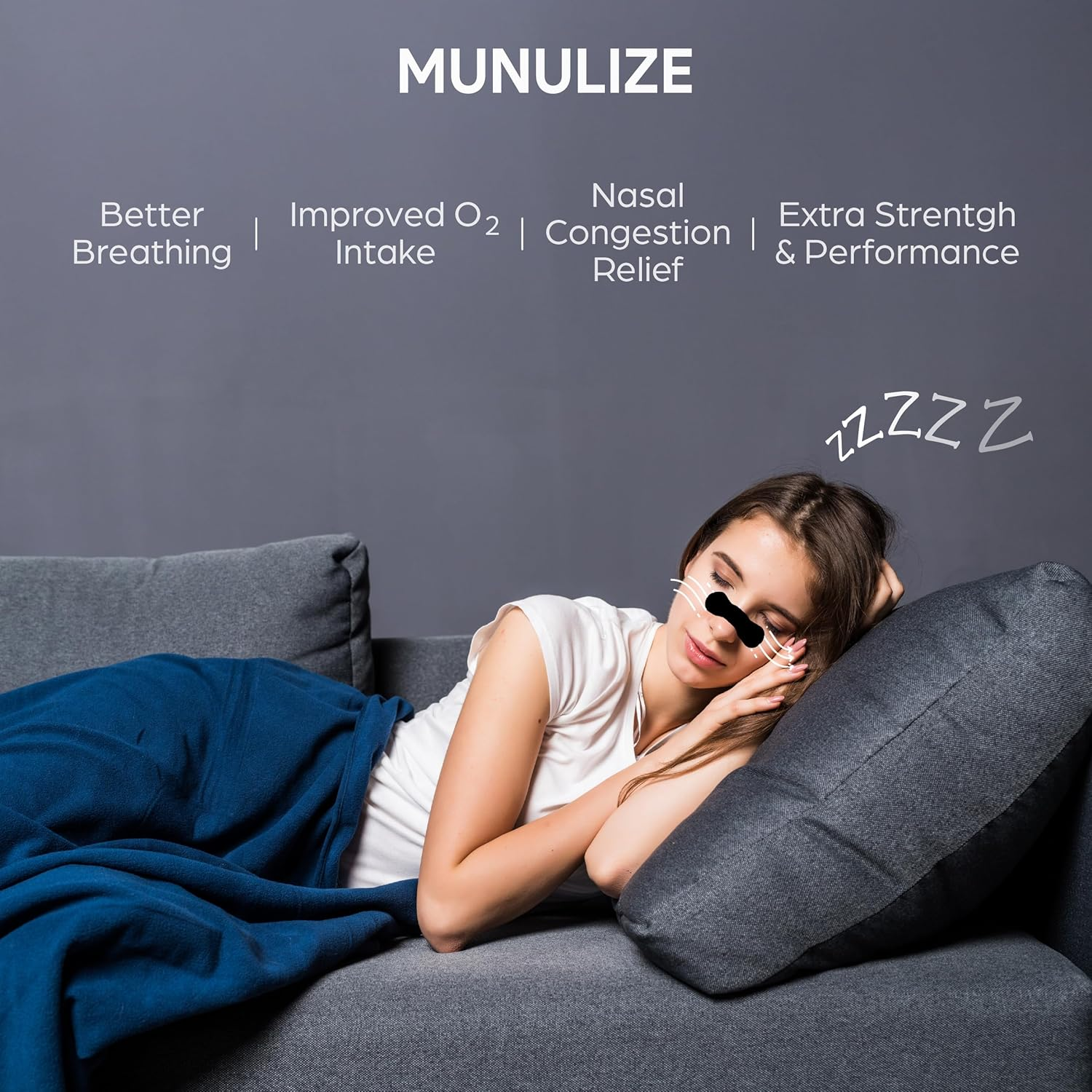 Nasal Strips,Nose Strips for Sleep Reduce Snoring&Mouth Breathing for Better Quality of Sleep Breathing Extra Strength Instant Nasal Congestion Relief Nose Tape & Dilators Clear Airways for Exercise image number 3