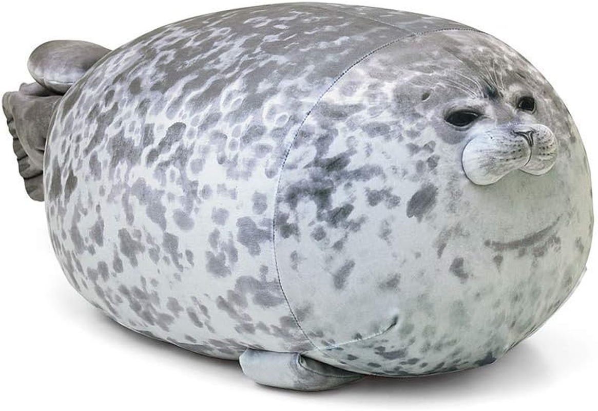 Minimin Seal Pillow, Cute Chubby Blob Seal Plush Toys Pillow Kids Bedding Super Soft Plush Snuggle Cuddle Pillow (Large)