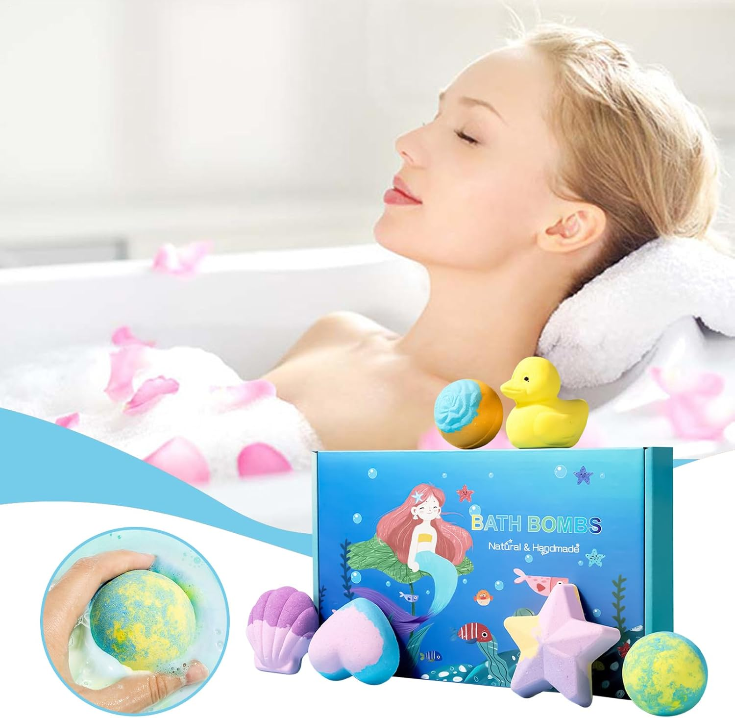 Xvilmaun Shower Bubble Ball - Bath Balls,Scented Body Cleanser for All Skin Types Women Spa Travel Home Hotel Bathroom Relaxation