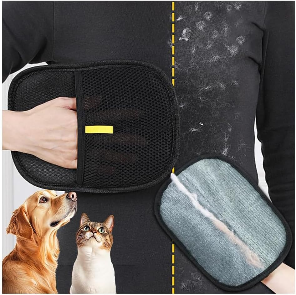 Pet Hair Remover Glove 1PCS Magic Brush Pet Hair Remover Glove Reusable Cat Dog Grooming Mitt for Home Cleaning,Gentle Deshedding Massage Tool