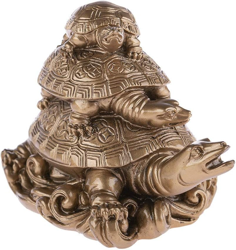 Lachineuse - Qilin Couple Figurine Feng Shui Chi Linen - Negative Energy Protection Symbol - Office Home - Chinese Decoration Asian Qi Linen - 12.5 X 11 X 6 Cm - Gold